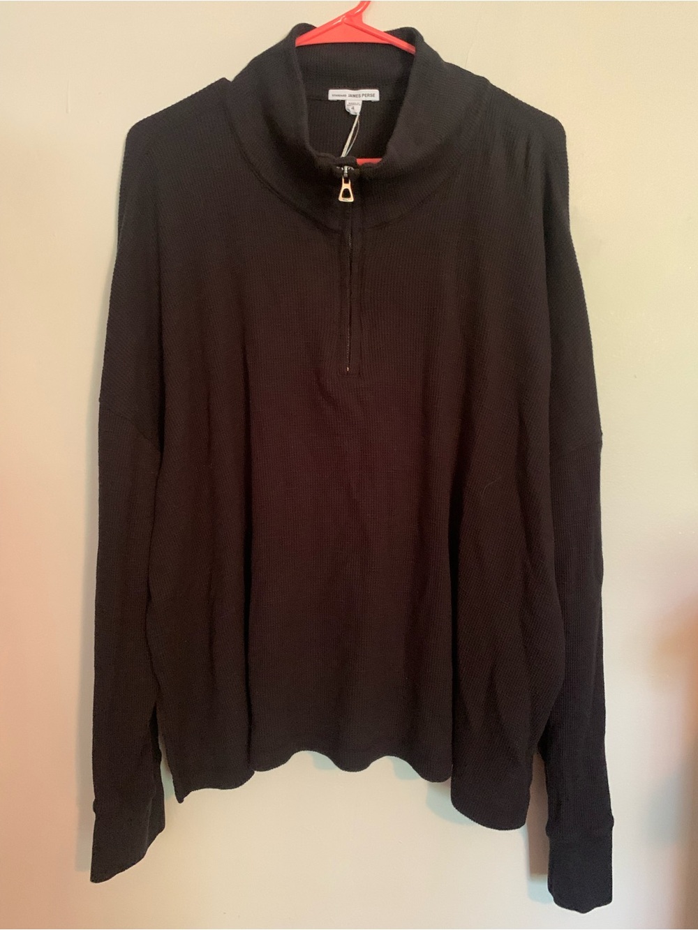 James Pearce Standard, size XL Black Half-Zip Men's Sweater , NWT